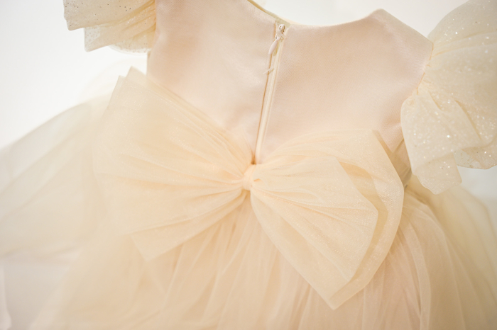 Rochie Ina din tulle capuccino cu sclipici 2-12 ani [4]