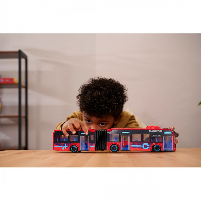 Autobuz Dickie Toys Volvo City Bus 40 cm rosu [8]