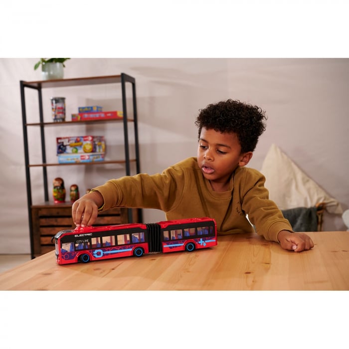 Autobuz Dickie Toys Volvo City Bus 40 cm rosu [11]