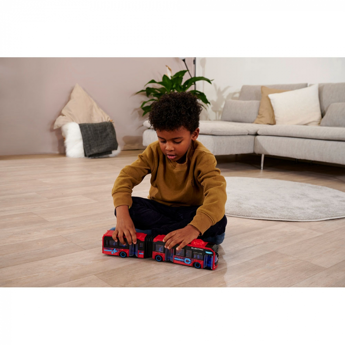 Autobuz Dickie Toys Volvo City Bus 40 cm rosu [10]