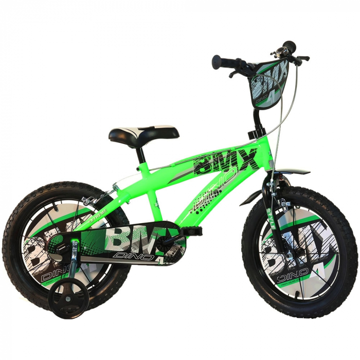 Bicicleta copii Dino Bikes 14' BMX negru si verde [1]