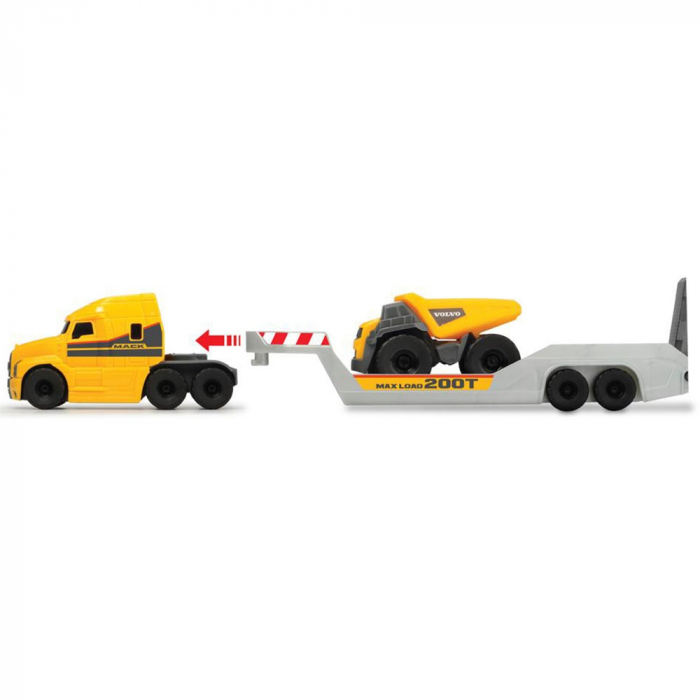 Camion Dickie Toys Mack Volvo Micro Builder cu remorca, buldozer si camion basculant [3]