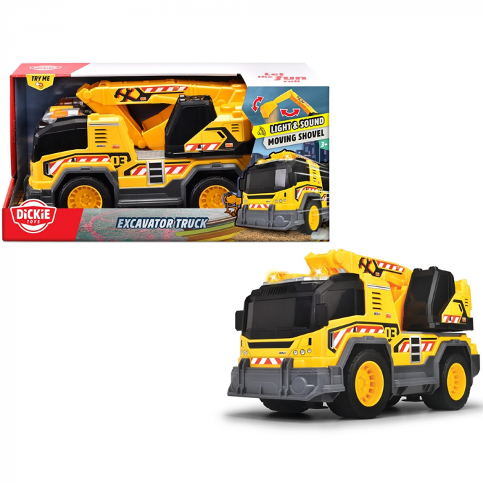Camion excavator Dickie Toys Excavator Truck 30 cm cu lumini si sunete [8]