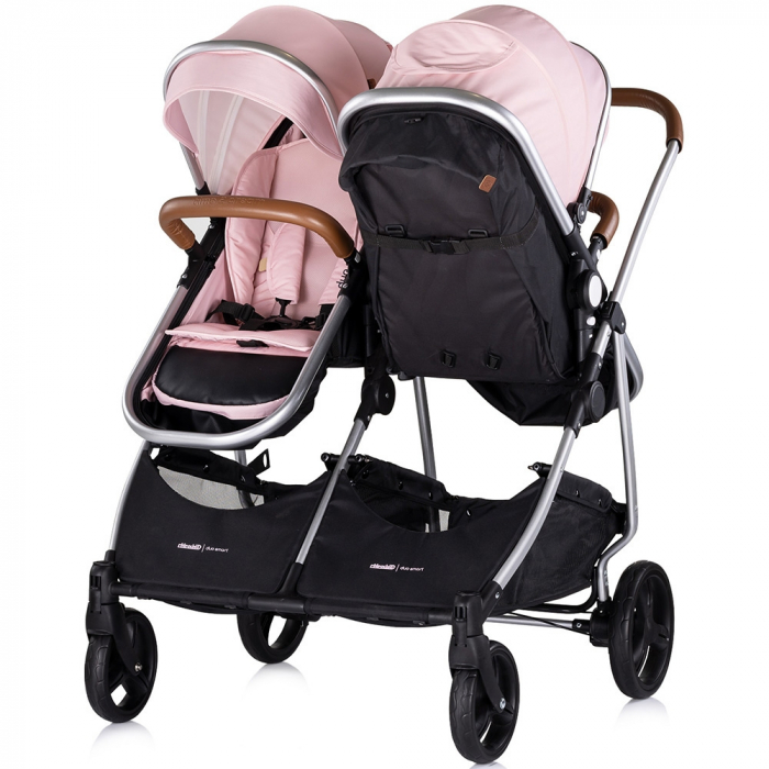 Carucior gemeni Chipolino Duo Smart 3 in 1 pink marshmallow [6]