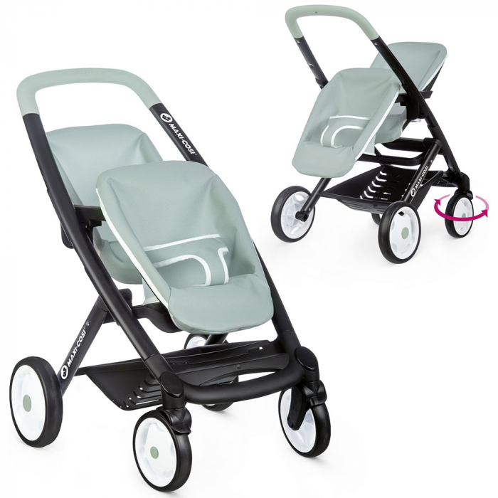 Carucior pentru papusi Smoby Maxi Cosi Twin albastru [2]