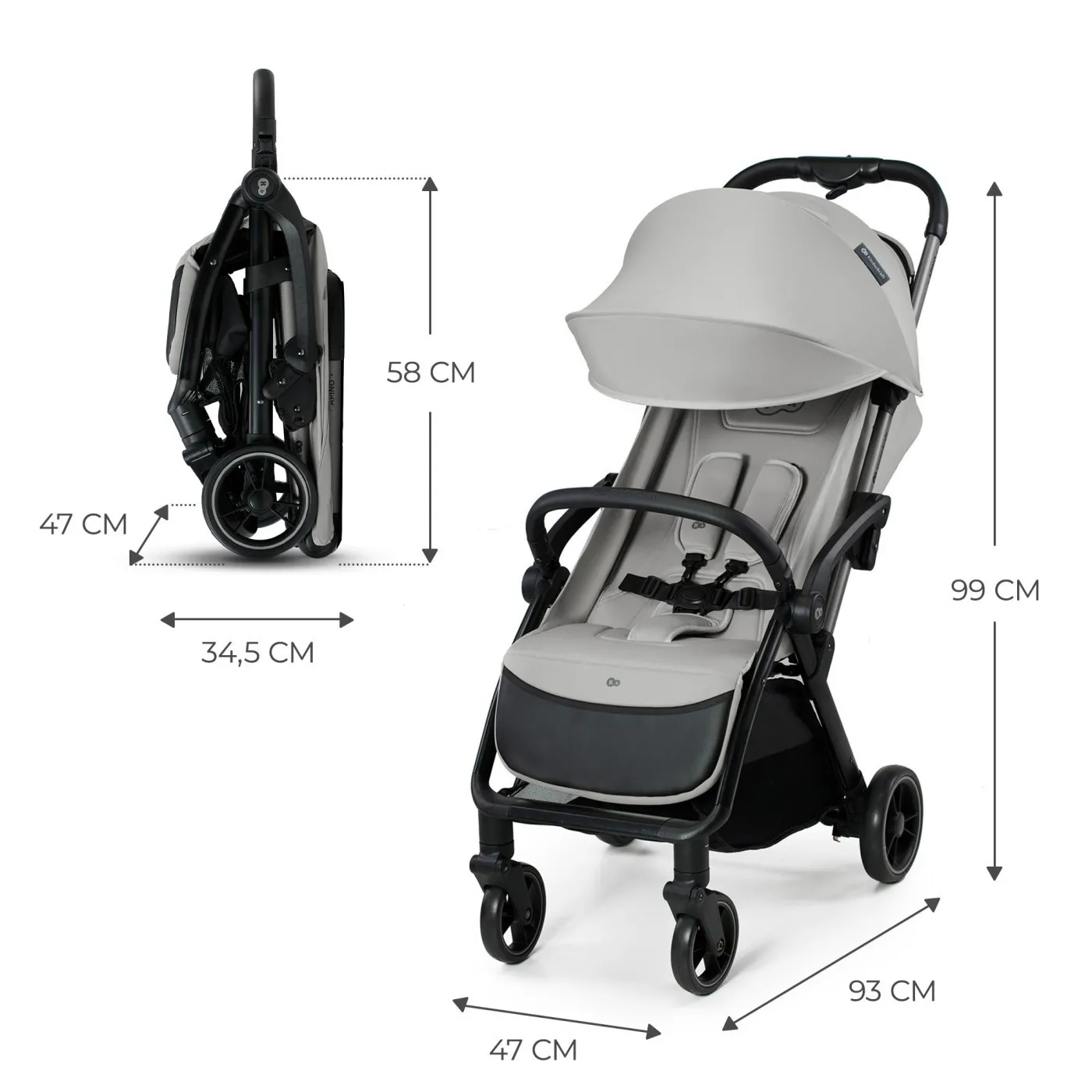 Cărucior Sport Kinderkraft Apino Dove Grey [10]