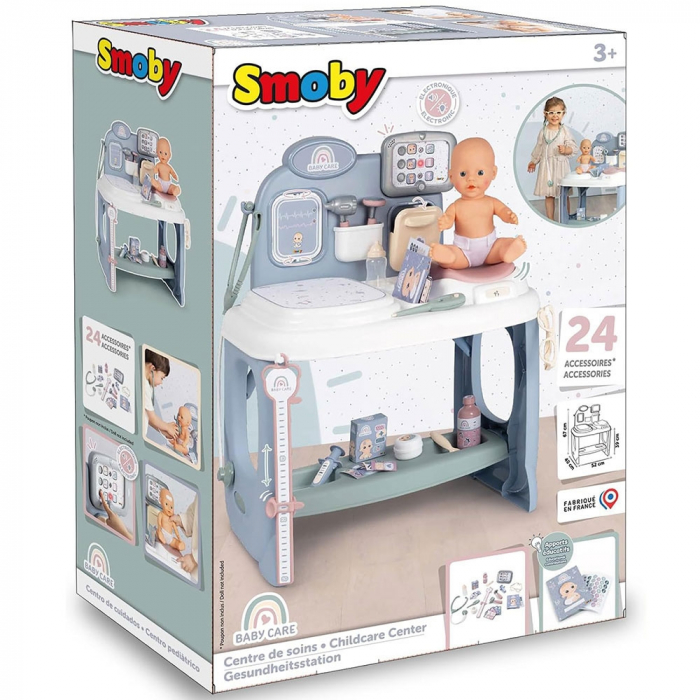 Centru de ingrijire pentru papusi Smoby Baby Care Center albastru cu accesorii [8]