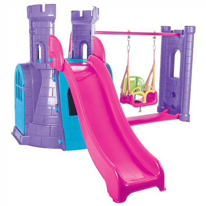 Centru de joaca Pilsan Castle Slide and Swing Set purple [1]