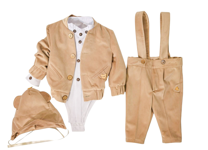 Compleu Aris din catifea cu gecuta tip aviator [3]