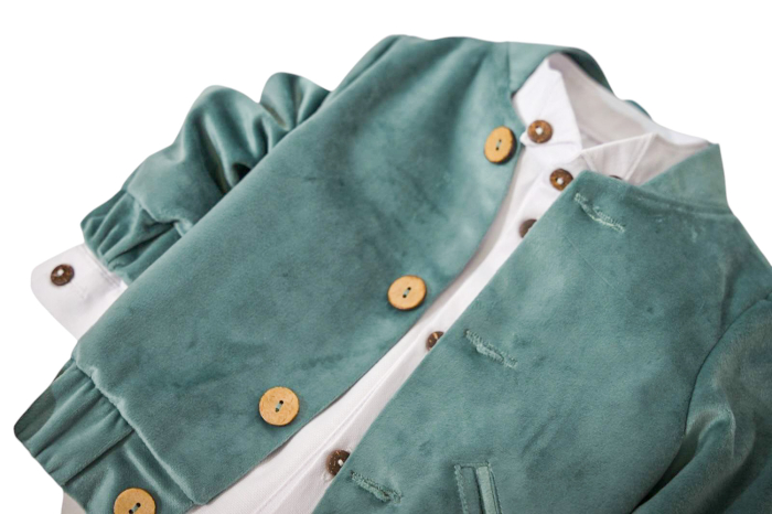 Compleu Aris din catifea verde menta cu gecuta tip aviator [5]