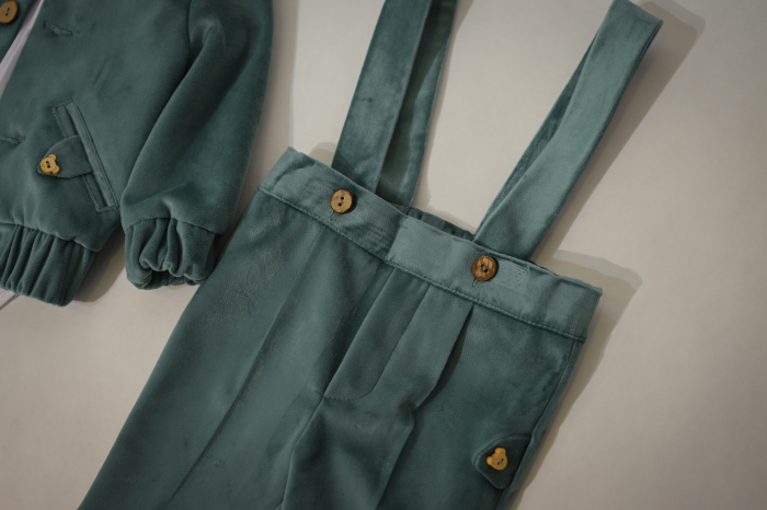 Compleu Aris din catifea verde menta cu gecuta tip aviator [2]