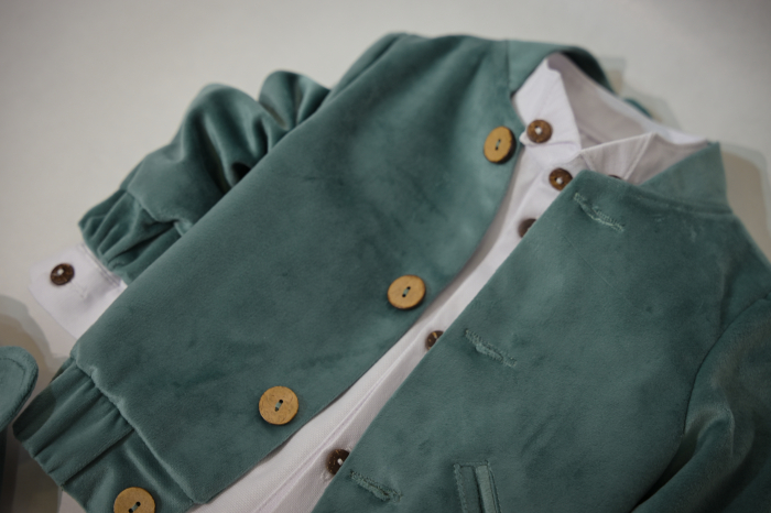 Compleu Aris din catifea verde menta cu gecuta tip aviator [4]