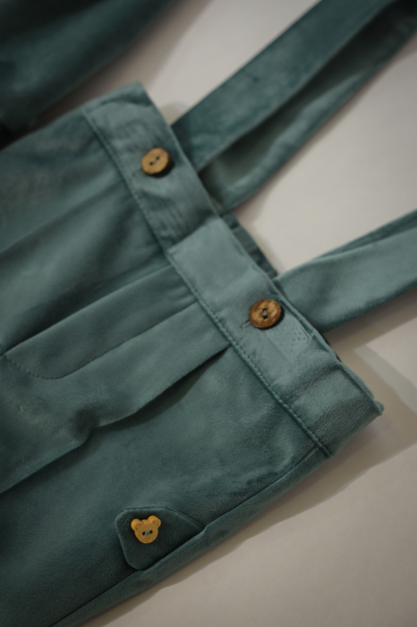 Compleu Aris din catifea verde menta cu gecuta tip aviator [3]