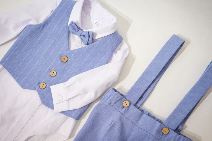 Compleu elegant Damian bleo cu dungi albe [3]