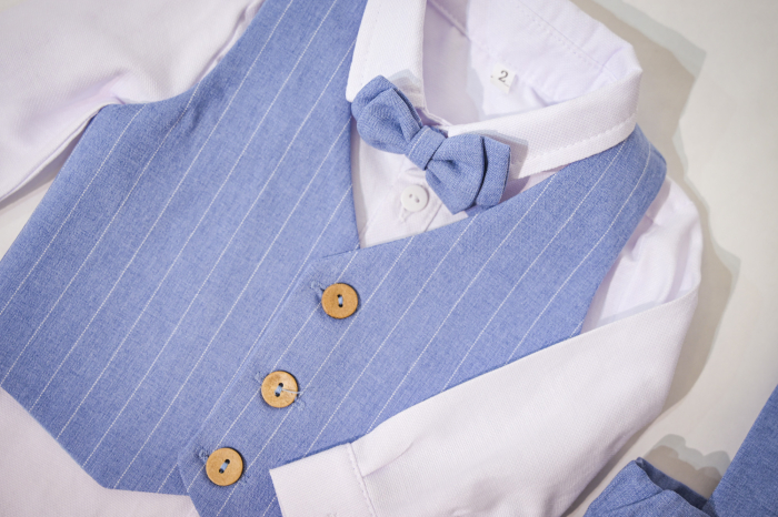 Compleu elegant Damian bleo cu dungi albe [2]