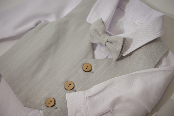 Compleu elegant Damian gri cu dungi albe [2]