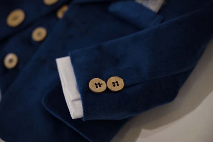 Costum botez albastru din catifea Razvan [5]