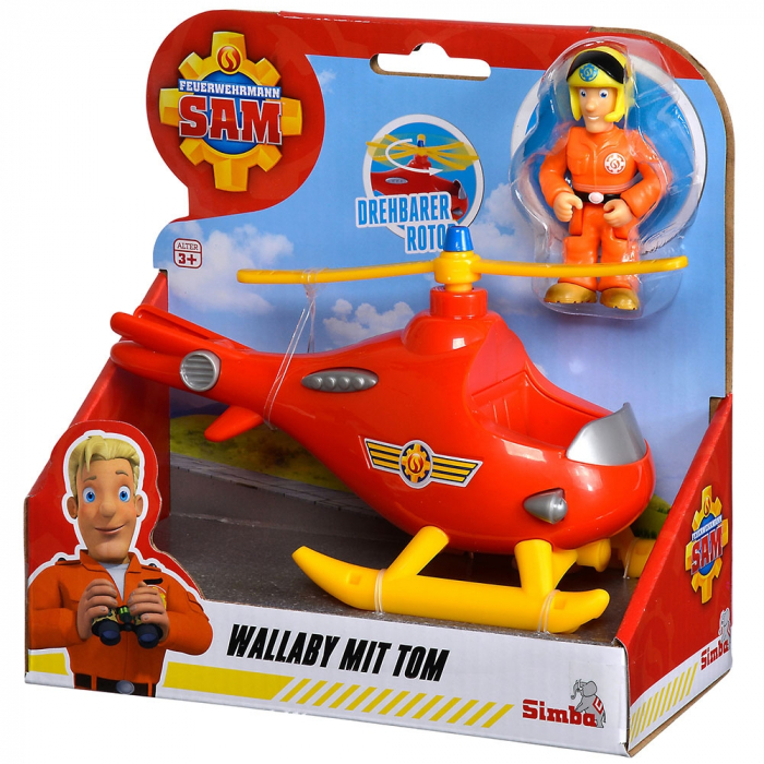 Elicopter Simba Fireman Sam Wallaby cu figurina Tom [4]