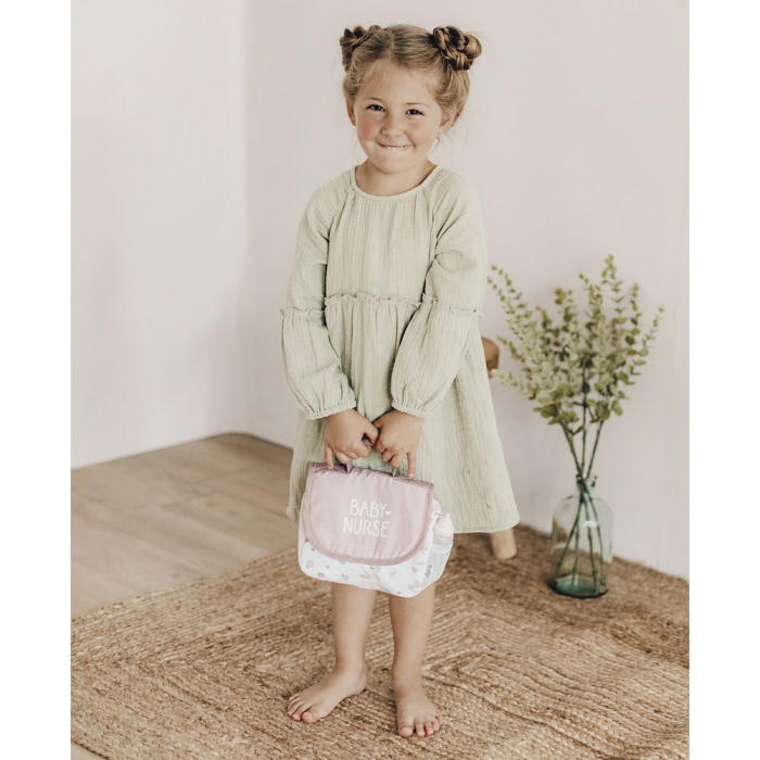 Gentuta de infasat pentru papusa Smoby Baby Nurse Changing Bag crem cu accesorii [6]