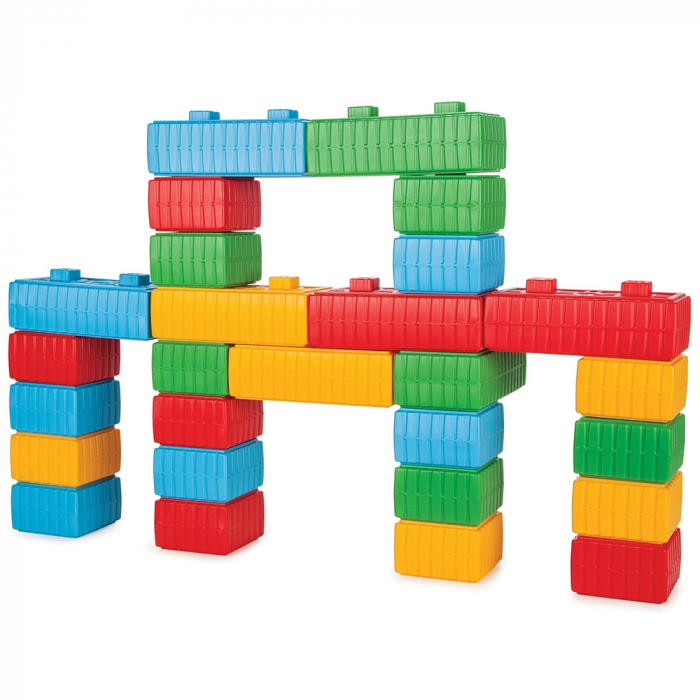 Jucarie Pilsan Cuburi de construit Brick Blocks and Car Set 43 piese [2]