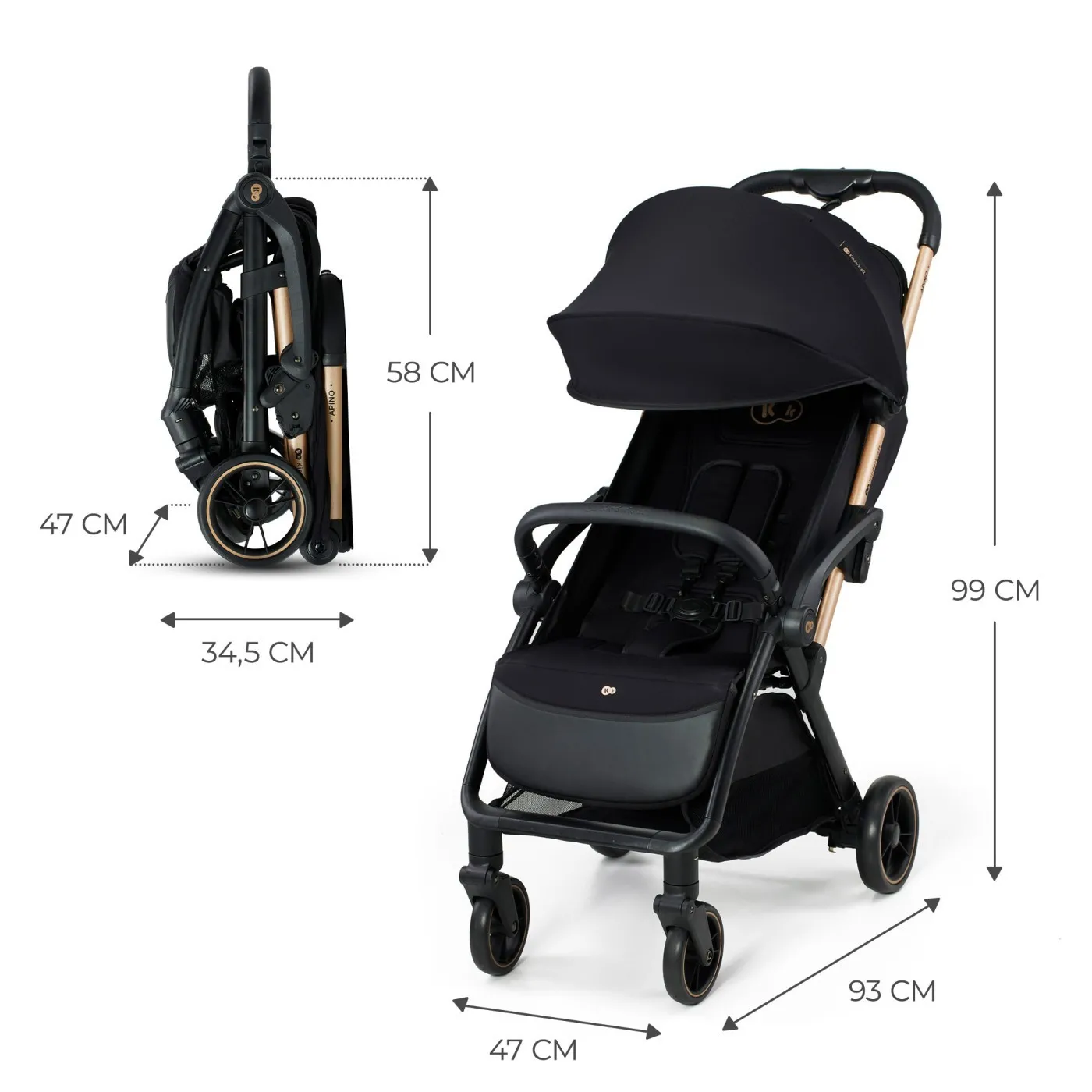 Cărucior Sport Kinderkraft Apino Raven Black [10]
