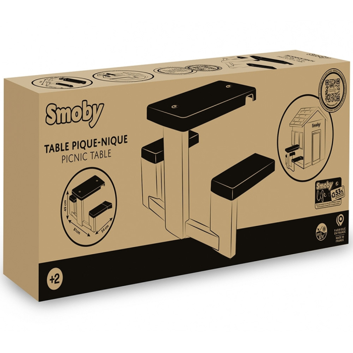 Masa de picnic cu doua banci Smoby Life pentru casuta verde [5]