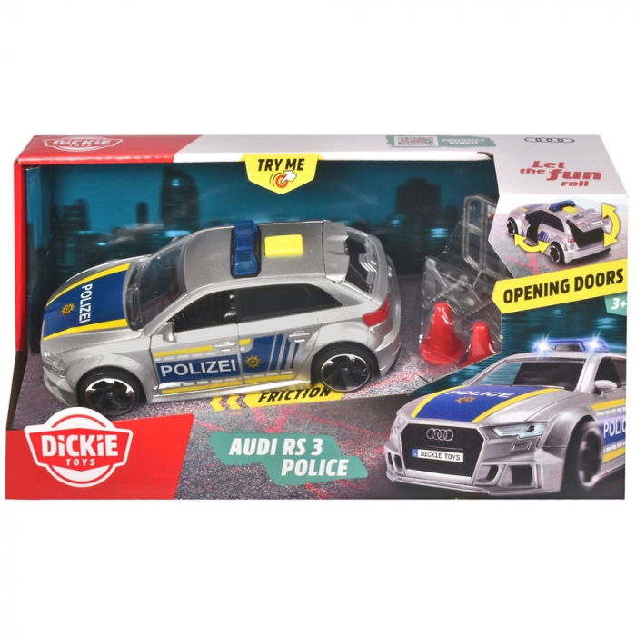Masina de politie Dickie Toys Audi RS3 1:32 15 cm cu lumini, sunete si accesorii [9]