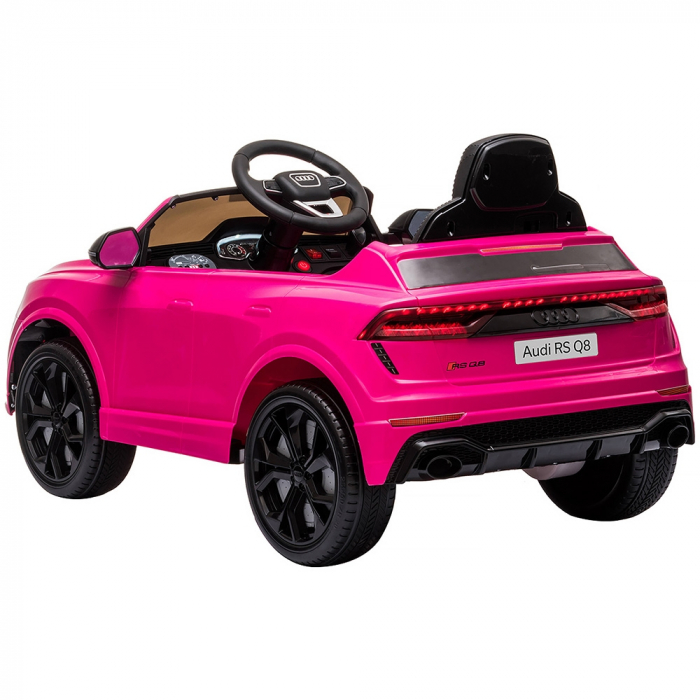Masinuta electrica Chipolino Audi RS Q8 cu scaun din piele si roti EVA pink [4]