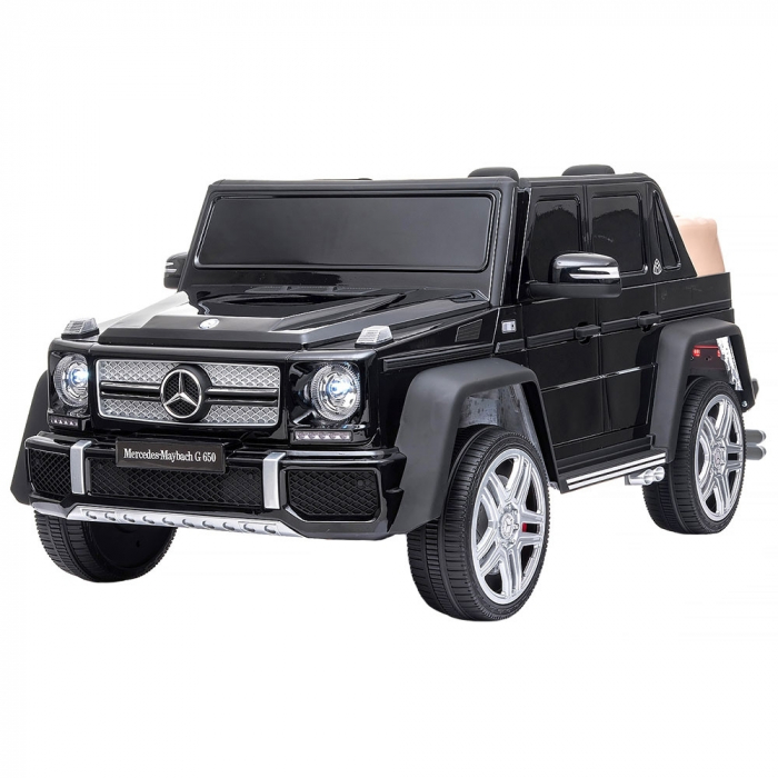 Masinuta electrica Chipolino SUV Mercedes Maybach G650 black cu scaun din piele si roti EVA [1]