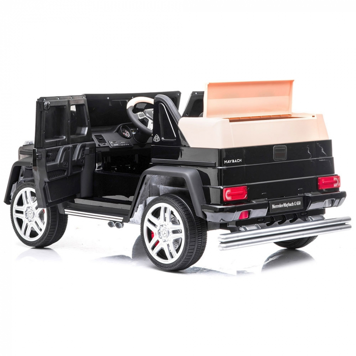 Masinuta electrica Chipolino SUV Mercedes Maybach G650 black cu scaun din piele si roti EVA [10]