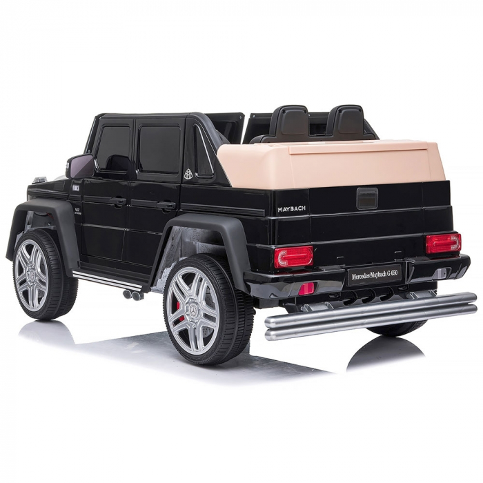 Masinuta electrica Chipolino SUV Mercedes Maybach G650 black cu scaun din piele si roti EVA [4]