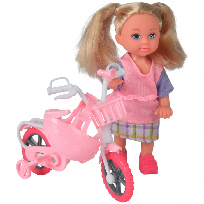 Papusa Simba Evi Love My First Bike 12 cm roz [1]