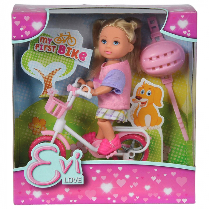 Papusa Simba Evi Love My First Bike 12 cm roz [2]
