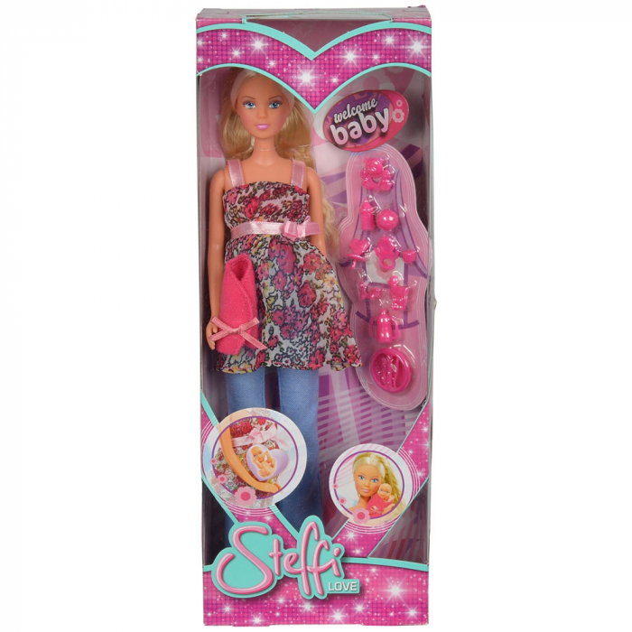 Papusa Simba Steffi Love 29 cm Welcome Baby cu bebelus si accesorii [6]