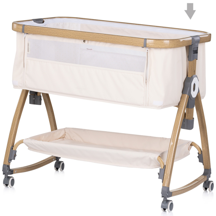 Patut co-sleeper Chipolino Charisma cu laterala culisanta cashmere wood [5]