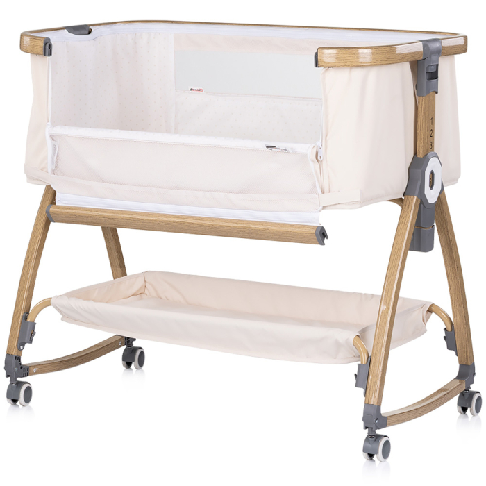 Patut co-sleeper Chipolino Charisma cu laterala culisanta cashmere wood [3]