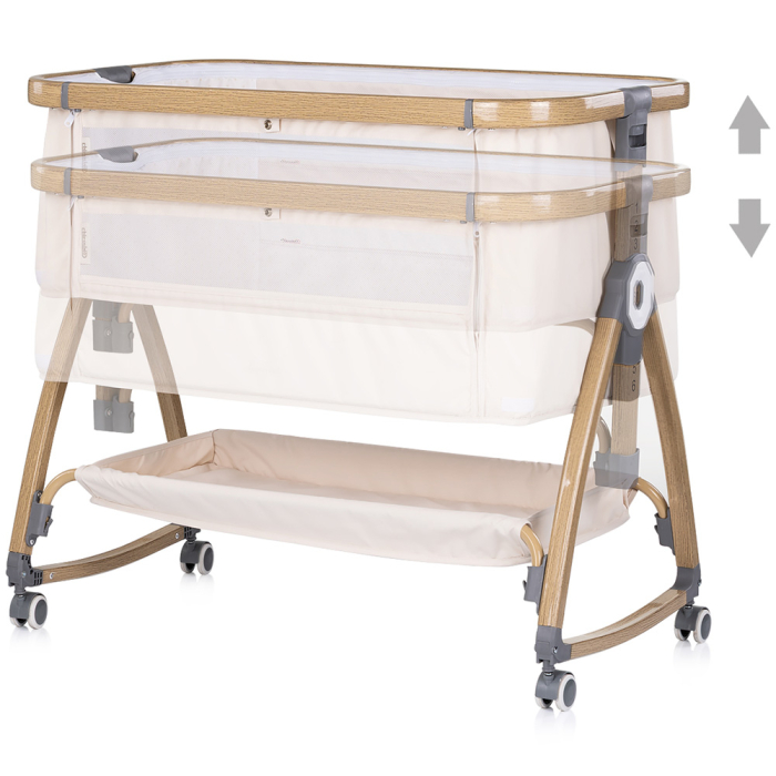 Patut co-sleeper Chipolino Charisma cu laterala culisanta cashmere wood [4]