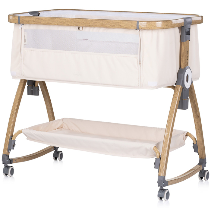 Patut co-sleeper Chipolino Charisma cu laterala culisanta cashmere wood [2]