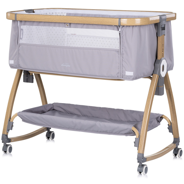 Patut co-sleeper Chipolino Charisma cu laterala culisanta platinum wood [2]