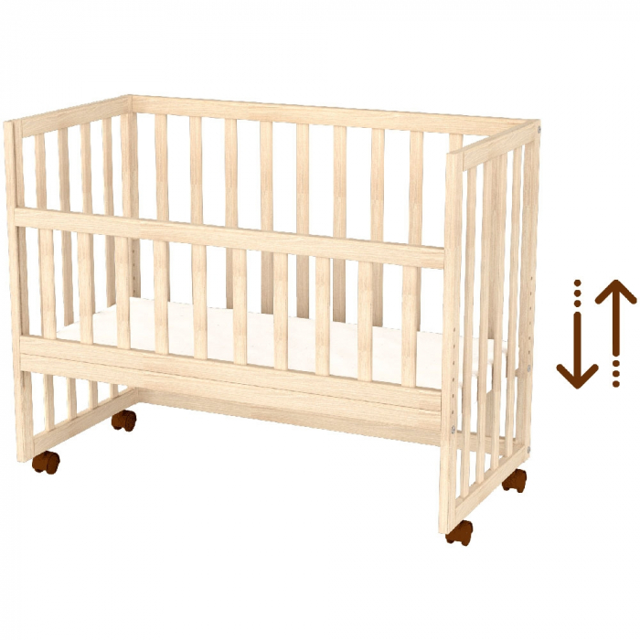 Patut copii din lemn co-sleeper Hubners Eva 94x46 cm natur [3]