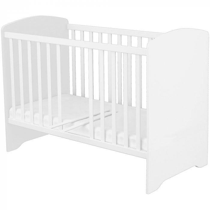 Patut copii din lemn cu sertar Hubners Matei 120x60 cm alb cu stelute [6]