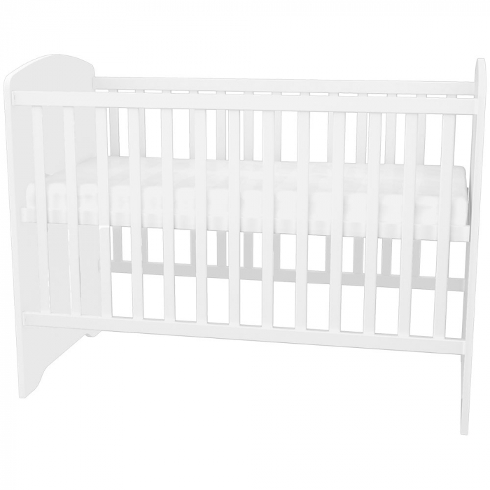 Patut copii din lemn cu sertar Hubners Matei 120x60 cm alb cu stelute [5]