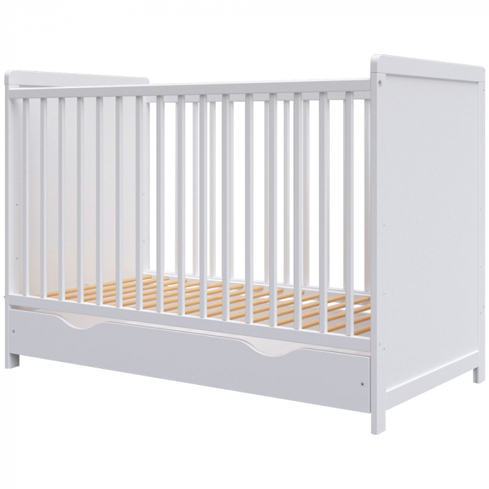 Patut copii din lemn Hubners Paula 120x60 alb cu sertar [1]
