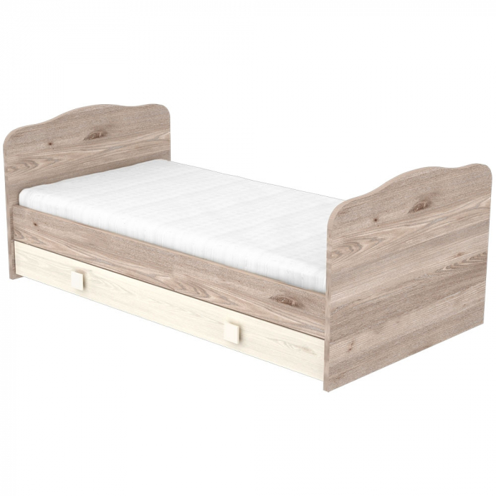 Patut copii transformabil din lemn cu sertar Hubners Sofia 140x70 cm crem nisip [3]