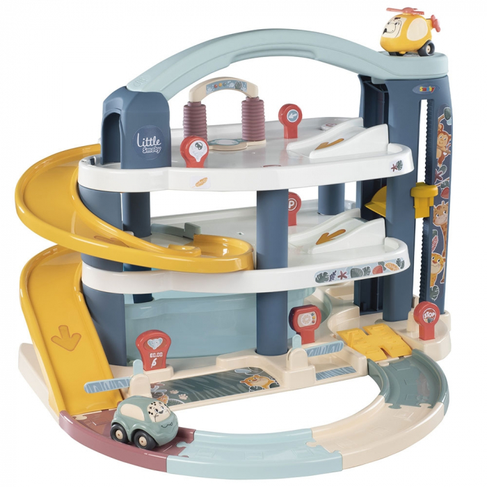 Pista de masini Smoby Big Garage cu masinuta si elicopter [1]