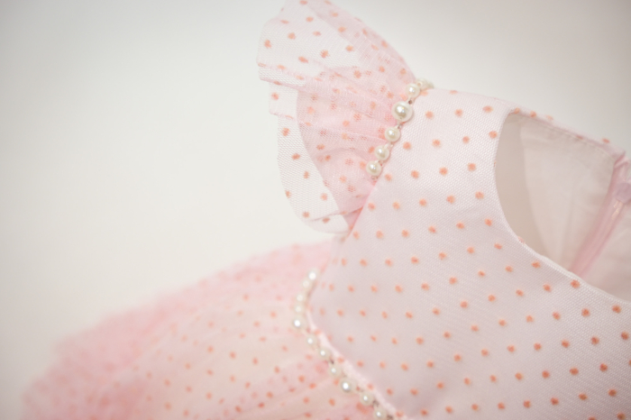 Rochie Anca Roz cu perlute si maneca scurta [3]