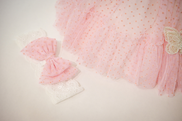 Rochie Anca Roz cu perlute si maneca scurta [2]