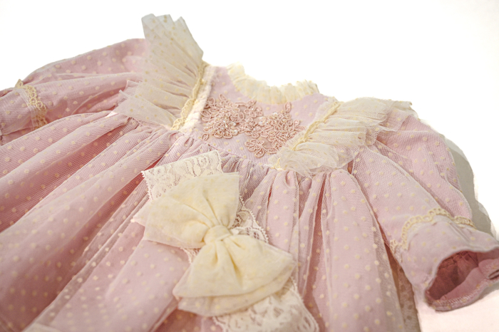 Rochie Ilaria roz cu dantela [4]