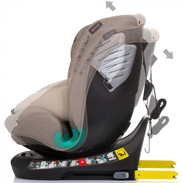 Scaun auto Chipolino Supreme I-Size 40-150 cm cu sistem Isofix macadamia [5]