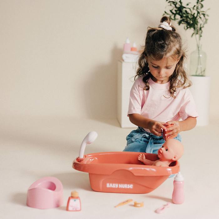 Set de baie pentru papusa Smoby Baby Nurse Bath cu 8 accesorii [5]